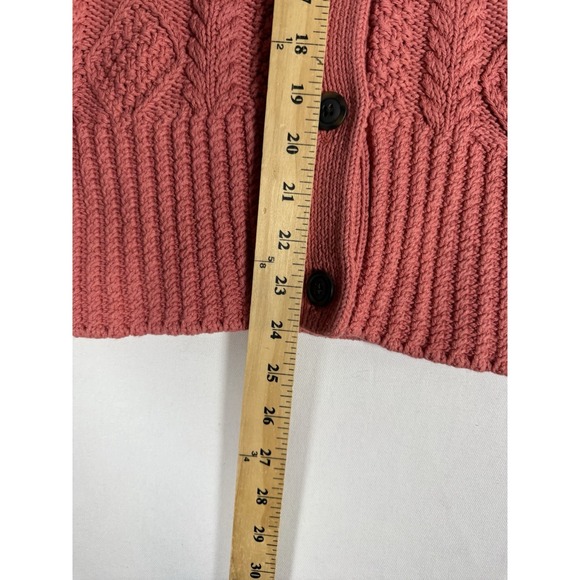 LL Bean Signature Women Cotton Fisherman Cardigan Cotton Sweater Medium 507594 - Picture 6 of 7